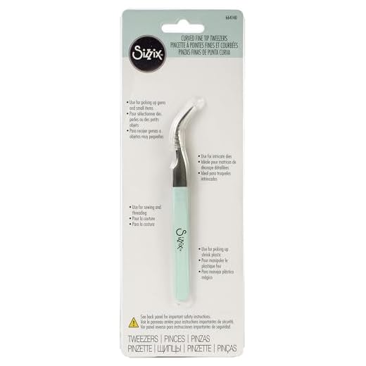 Sizzix Curved Fine Tip Tweezers for Intricate Projects, Scrapbooking, Cardmaking, One Size, Multi Color, Multicolour