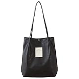 [ジゼル] トートバッグ a4 大容量 自立 大きめ 肩掛け ビジネス マチあり pc収納 軽量 通勤 通学 タグ付き きれいめ レディース (ブラック)