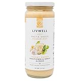 LIVWELL Dairy-Free Cauliflower Pasta Sauce – Plant Based Vegan Alfredo Pasta Sauce with Cauliflower, Roasted Garlic & Cashews, Nutrient Rich, Non GMO & Gluten Free (1 Jar)