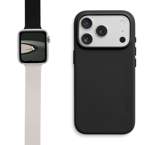 MOFT MOVAS Snap Case for iPhone 17 Pro Jet Black & Snap Duo Watch Bands Compatible with Apple Watch 42mm(S3-1)/44mm/45mm/46mm/49mm Wake Vast Black x Stardust