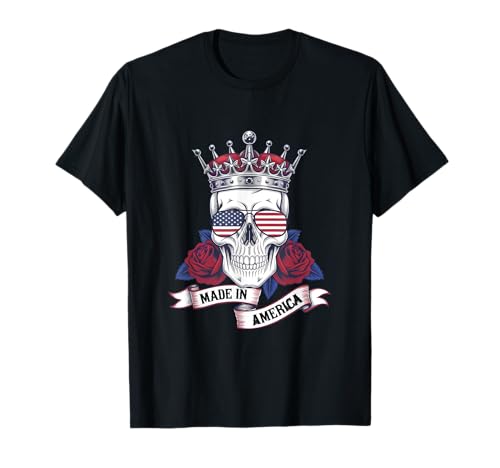 Made In America USA Skull Crown 4 juillet T-Shirt
