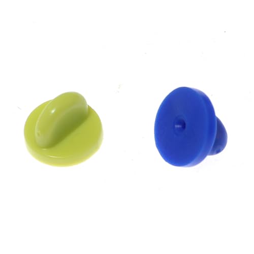 Maxmoral 60 peças de pinos de borracha PVC 10 x 7 mm suportes para crachás, roupas, alfinetes de lap