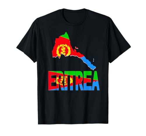 I Love Eritrea Flag in Eritrean Map Love Eritrea Flag Map T-Shirt