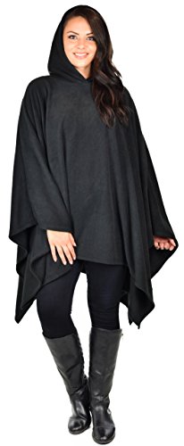 Dare2BStylish Women Poncho Style Hoodie Sweater Fleece Cover Up for Cold Weather