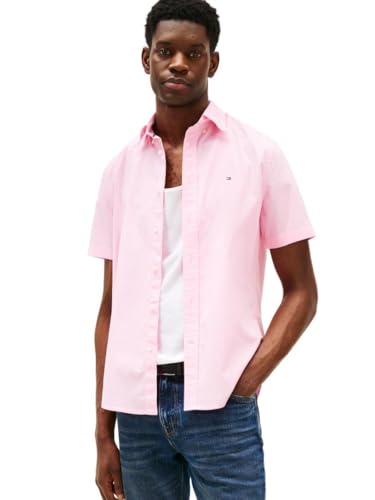 Image of Tommy Hilfiger Men's Short Sleeve Poplin Shirts in Regular Fit, Men's Button Down Shirts