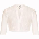 MarJo Trachten Damen Trachten-Mode Dirndlbluse Emma-Linda in Creme traditionell, Größe:42, Farbe:Creme