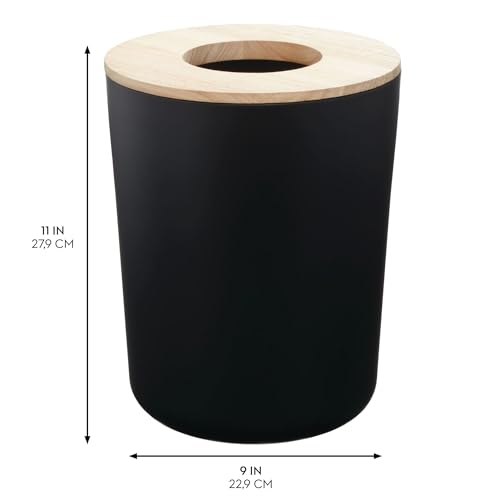 Caneca de basura redonda pequeña iDesign mate negra pack x2 miniatura 3