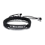 VNOX Pulsera inspiradora personalizada para hombres Engarved hecha a mano cuerda ajustable, regalo motivacional, Acero inoxidable, roca de lava