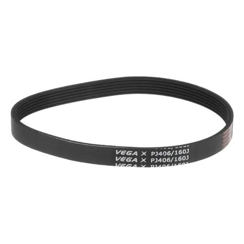 sourcing map 160J6 Rubber Poly V Belt, 6 Ribs PJ V-Ribbed Belt 406mm Length x 14mm Width x 3.5mm Thick, Industrial Transmission Drive Belt