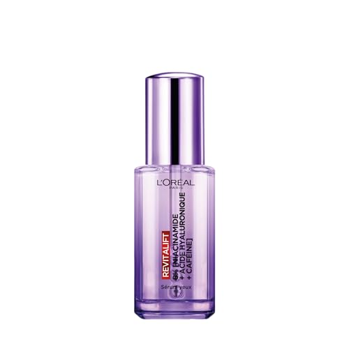 L'Oréal Paris - Sérum Contour des Yeux - Anti-Rides , Anti-Poches & Anti-Cernes - À l'Acide Hyaluronique Pur et à la Caféine - Embout Triple-Bille innovant - Revitalift Filler - 20 ml