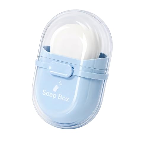 Image of Portable Travel Soap Holder with Lid Compact Soap Container for Bathroom, Travel, Gym & Camping - Stylish Cute Box with Drainage Feature Soap Stand (Multicolor, Pack of 2)