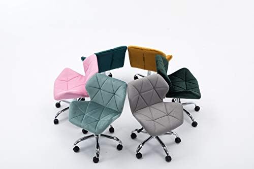 HNNHOME Modern Eris Padded Swivel Fabric Home Office Desk Computer Chair, Height Adjustable (Teal, Velvet)