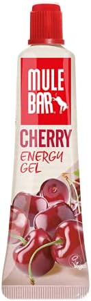 Mulebar - Energy Sports Gel - Cherry - 37g - Vegan - Gluten Free - Antioxidant - Resealable and Reusable Tube