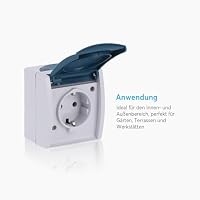 Busch-Jaeger 20 EW-53 SCHUKO® Steckdose mit Klappdeckel (Thermoplast) Grau ocean® (IP 44) 2CKA002083A0817 – Ansicht 7