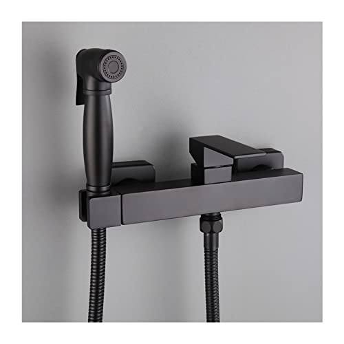 USZWBY Black Portable Handheld for Toilet Brass Baby Cloth Diaper Sprayer for Hot and Cold Water Portable Spray Attachment with Bidet Hose for Feminine Wash