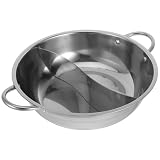Olla para hot pot dividida: esta olla es indispensable para las reuniones familiares donde se sirve hot pot, ya que distribuye el calor de manera uniforme y rápida. tiene dos compartimentos