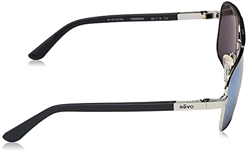 Revo Freeman Re 1012 03 Bl Polarized Rectangular Sunglasses, Chrome/Blue Water, 58 Mm #TOP2