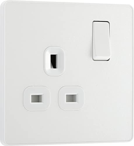 BG Electrical Evolve Single Co-Axial Aerial Connection, Pearlescent White