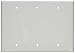 Leviton 80735-W 3-Gang No Device Blank Wallplate, Standard Size, Thermoplastic Nylon, Box Mount, White