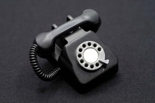Broche para teléfono con receptor retro Miniblings en plástico negro de 35mm 2