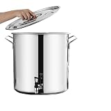 Large Stock Pot with Lid - Stainless Steel Stock Pot, Soup Pot with Glass Lid, Thickened Household Multifunctional Soup Pot, for Home/Restaurant, Induction Cooker Gas General Purpose (Size : 40 * 40c