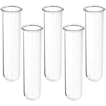 5Pcs Plant Propagation Station Glass Plant Test Tube Planter Pot Holder for Hydroponics for Home Office Planter Hanger Flower Vase Wall Decor Hydroponic Cuttings Clear