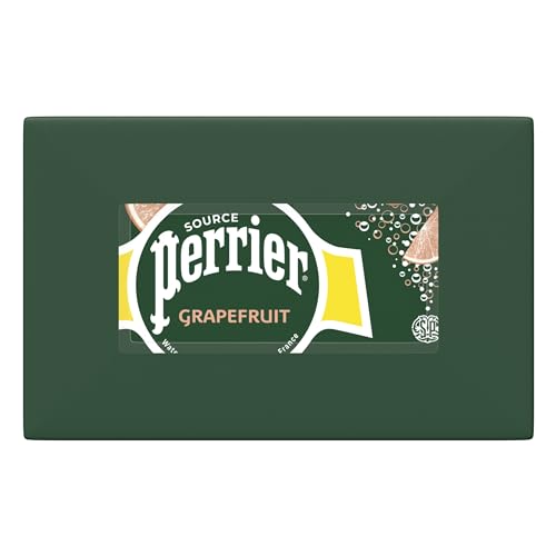 Perrier Pink Grapefruit Flavored Sparkling Water, 11.15 FL OZ Cans (24 Count)