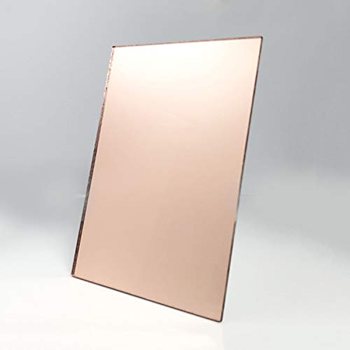 1/8" Acrylic Mirror Sheet,Rose Gold 12" X 12" Mirrored Acrylic Lucite Plexiglass Sheet (Actual Size 11.875" X 11.875") #TOP1