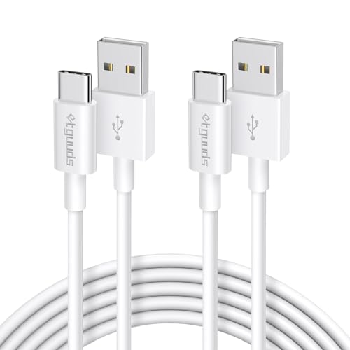 etguuds [2 Pack 300 cm] Cabo USB C longo, cabo iPhone 16, branco cabo USB tipo C 3.1A carregamento rápido compatível com iPhone 16/15 Pro, Galaxy S21 Ultra/ S20/ S10