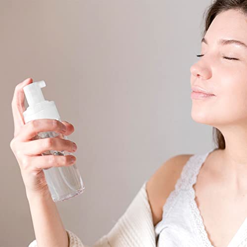 3-Pack Travel-Sized Foaming Pump Bottles - Empty Foaming Liquid Soap Dispensers - for Refillable Travel Hand Soap Shampoo Foaming Castile Cosmetics - BPA Free (100ml/3.3oz) (Clear)4