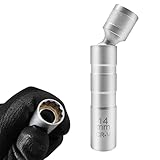 ZKTOOL 14mm Spark Plug Socket Magnetic 3/8-inch Drive 12 Point 1mm Thin Wall Spark Plug Socket Compa