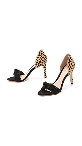 Loeffler Randall Women's Nicola D'orsay Pump, Black/Cheetah, 8 M Us #TOP21