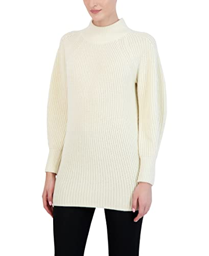 Bcbgmaxazria Women's Relaxed Long Sleeve Mock Neck Sweater, Gardenia, Xx-Small #TOP9