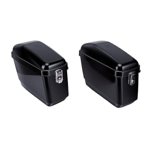Yctze Motorrad-Hartschalen-Satteltasche, Hartschalen-Seitenkoffer, Satteltaschen-Koffer, 45 L, Wasserdicht, Abnehmbar, Verschließbare Obere Öffnung, Glänzendes Schwarzes ABS, Link