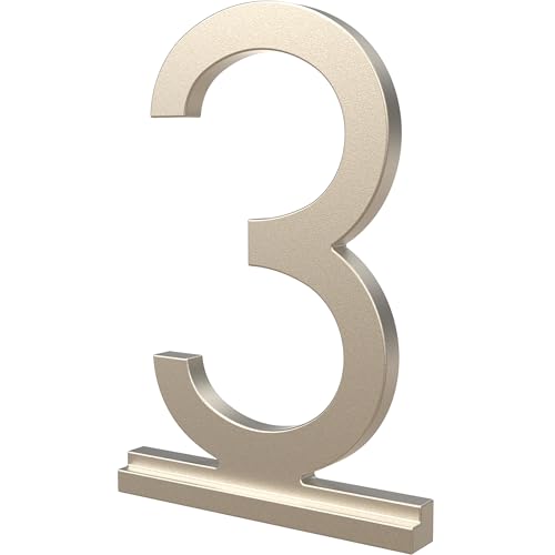 Franklin Brass Derby (1-Pack) "3" Modern Metal House Numbers for Customized System in Nickel | Outside Number Plaque | Rust-resistant, Personalized Address Sign