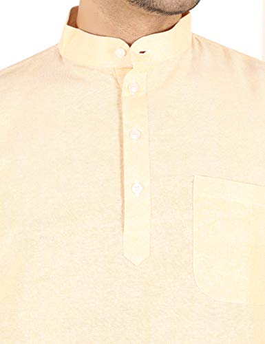 Image of LATEST CHIKAN Men's Cotton Regular Casual Strped Short Kurta Half Sleeves - (SK-LJ.DS.AS)