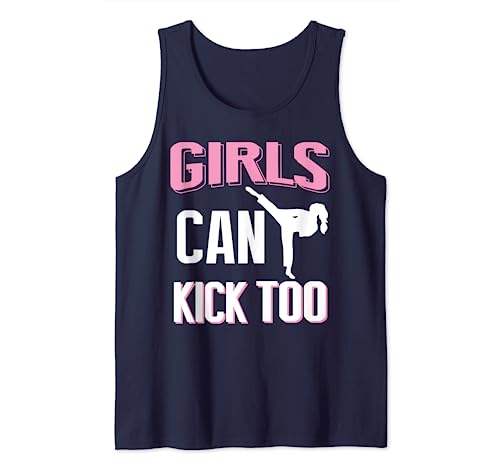 Girls Can Kick Too| Karate Taekwondo - Camiseta de regalo para niñas Camiseta sin Mangas
