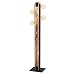 Produktbild EGLO Stehlampe Layham, 4 flammige Stehleuchte Vintage, Industrial, Retro, Standleuchte aus Stahl, Holz und Textil, Wohnzimmerlampe in Schwarz, Weiß, Lampe mit Tritt-Schalter, E27 Fassung