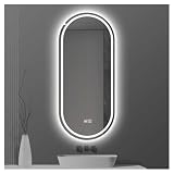 FGXHHS Lusterko łazienkowe LED, łazienka ze światłami LED, łazienka LED, podświetlane, podświetlane lusterko do makijażu, z czujnikiem dotykowym/ściemnianiem/szmatką przeciwmgielną