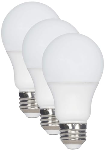 Satco 4.31 Inch 9.8W A19 LED Medium Base Replacement Lamp-4000 Color Temperature-White Finish (Pack of 3)