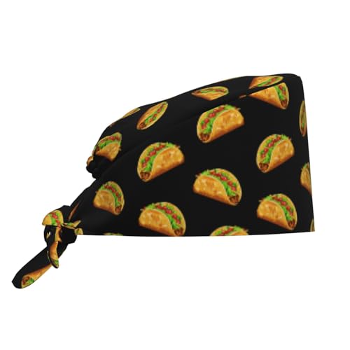 Image of Surgical Caps Men Women, Scrub Cap with Sweatband Adjustable | Tie Back Nurse Cap, Nursing Breathable Working Hat, Scrub Cap, Medical Hats