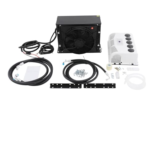 12V Car Air Conditioning Kit with Remote Control, 600W 500-2200W Cooling Capacity Split AC Unit for Trucks, Caravans, Excavators, RVs, Internal & External Units