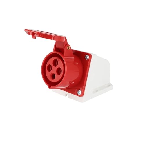 Industrial Plug 3P/4P/5Pin Electrical Connector 32A IP44 Waterproof Wall Mounted Socket Male Female 220V 380V Panel Concealed(3p 32a Mounted)