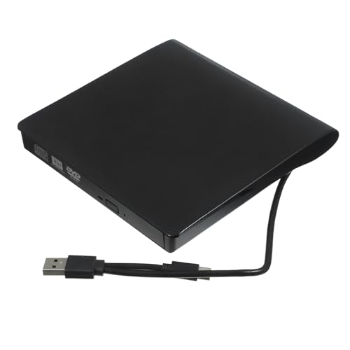 DIYEAH Unidad óptica de Doble Interfaz Conducir óptico Quemador Unidad óptica Externa Unidad de CD Externa Unidades externas de CD y DVD Unidad Externa de CD/DVD Grabador de DVD AbS Negro