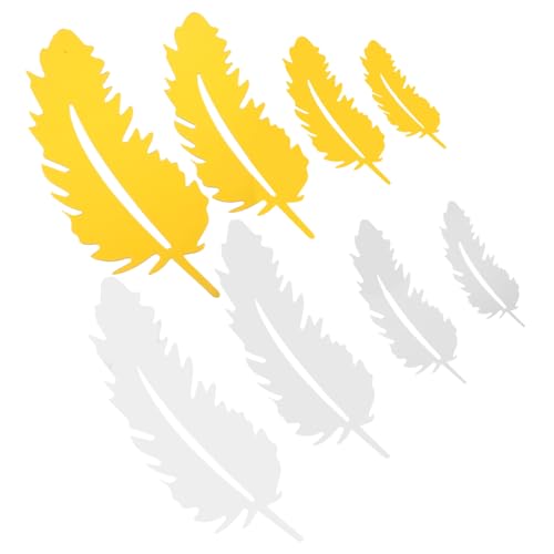 Zerodeko 8 peças autocolantes de parede autocolantes de penas de acrílico decorativos e elegantes para sala de estar quarto e decoração de móveis resistentes e fáceis de aplicar superfícies