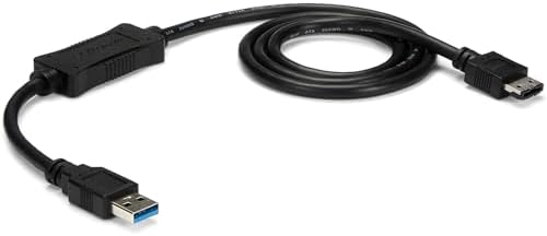 StarTech.com USB 3.0 to eSATA HDD/SSD/ODD Adapter Cable - 3ft eSATA Hard Drive to USB 3.0 Adapter Cable - SATA 6Gbps-Black