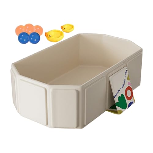 Vgvgaj 80x43x24cm Vasca Da Bagno Pieghevole Bambino 0 A 8 Anni Grande Vasca Da Bagno Pieghevole Bambino Bacino Doccia Portatile In PVC Con 5 Palline 2 Anatre Per Spazio Per Casa In Viaggio