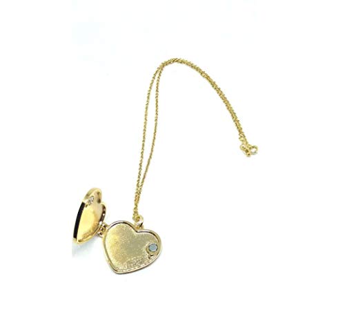 Colar Corrente Cordão Relicário Coração Banhado A Ouro -