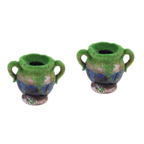 BESPORTBLE 2pcs Underwater Fish Tank Vase for Aquariums Decorative Resin Moss Vase for Fish Tank
