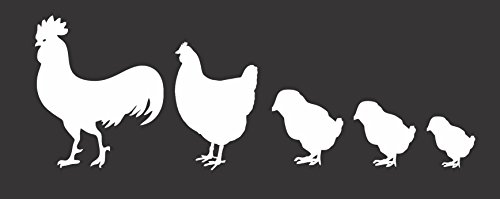 Chicken Family Die Cut Vinyl Window Decal image